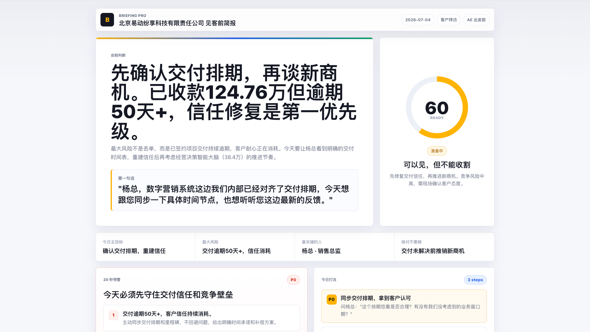 见客前客户简报输出示例
