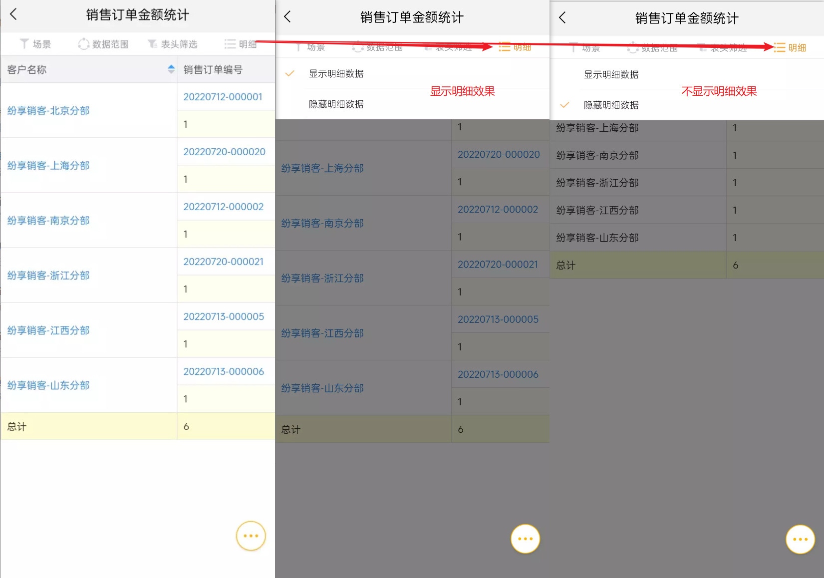 查看明细界面示意