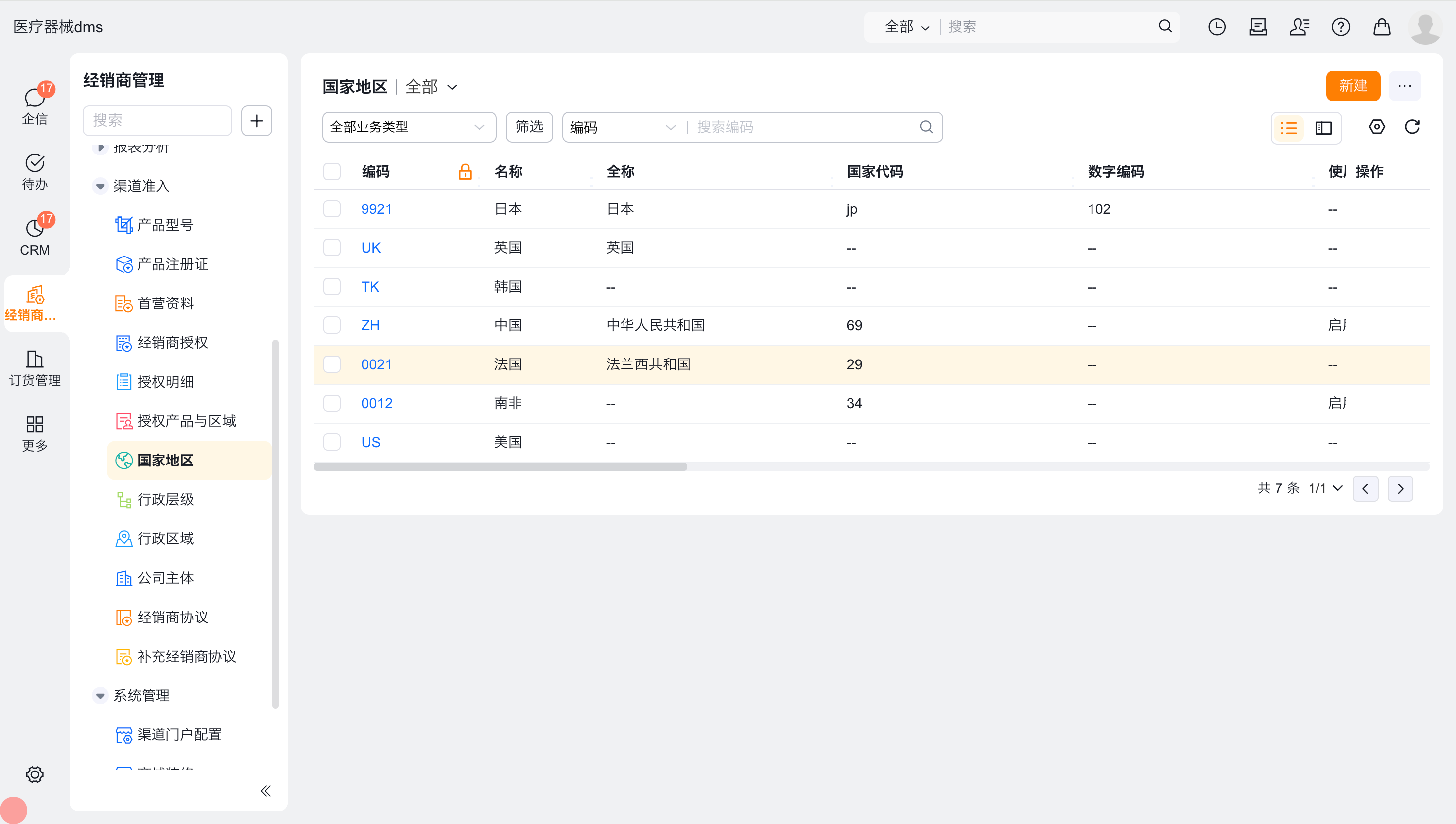 国家地区列表
