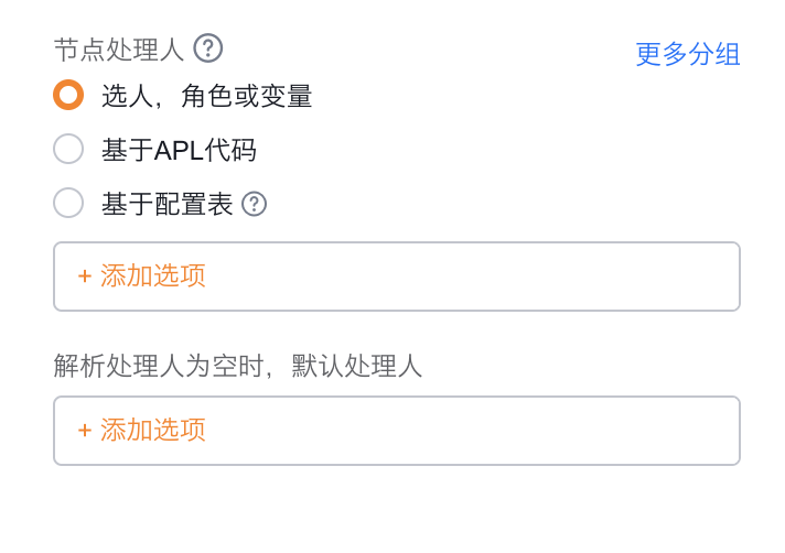 任务协作节点处理人配置