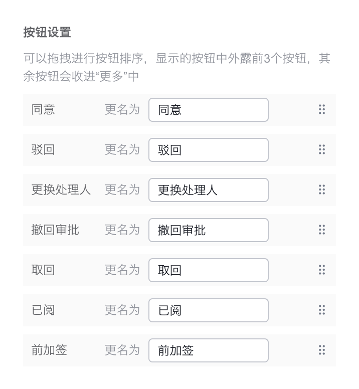 审批节点按钮设置