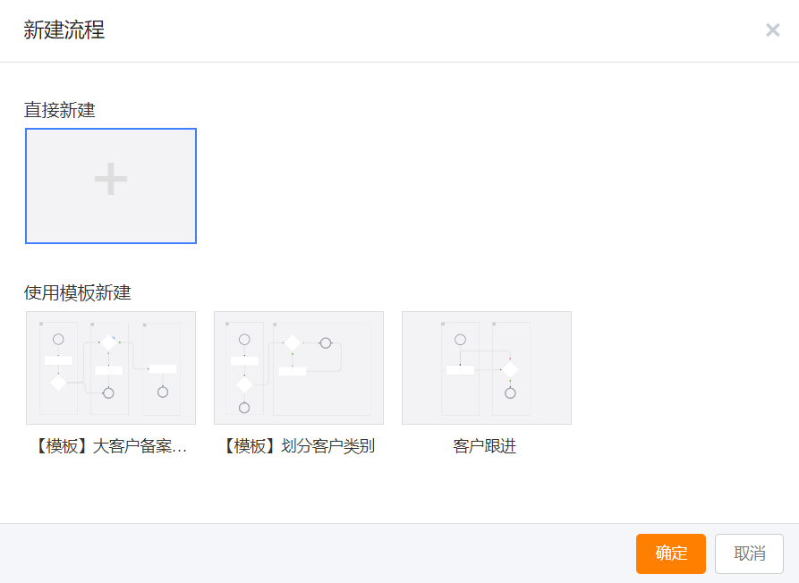 选择业务流程模板