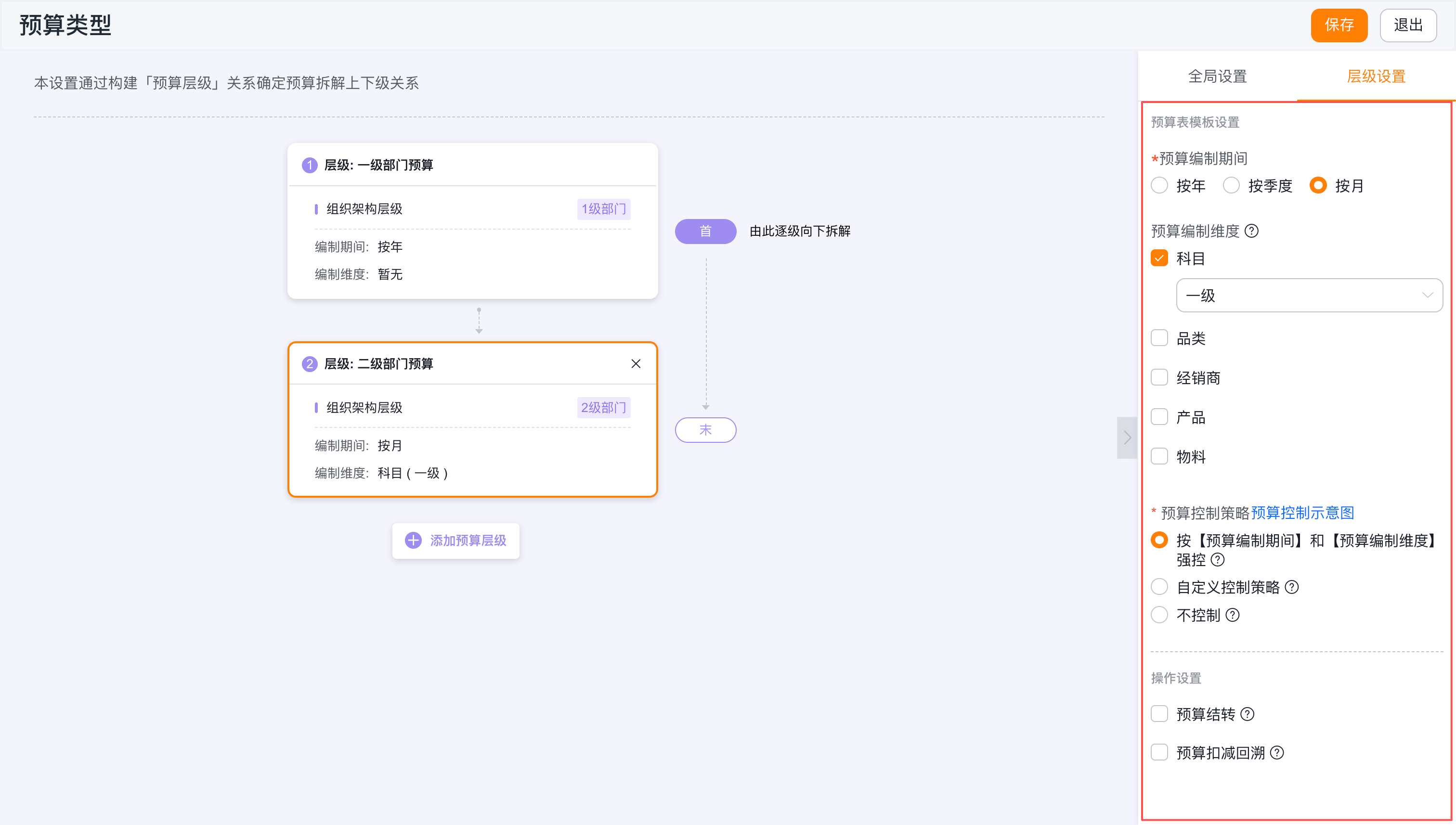 预算类型新建页面